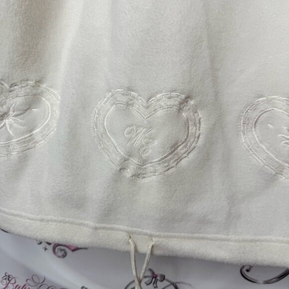 Weekend edition sweater long Cozy White Hooded Pullover heart embroidered - Picture 5 of 13